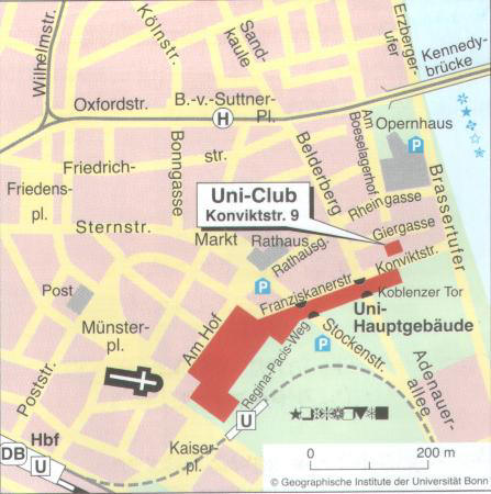 Lageplan Universitätsclub Bonn